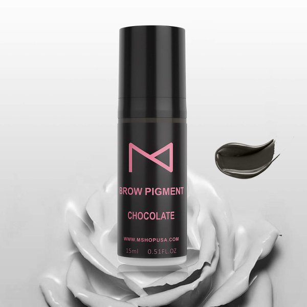 M Brow Semi Cream Pigment By Mellie Microblading - For Eyebrows Powder Brows Manual & Machine Use - Medical Grade - No Mixing - For Professionals Only -15ml (CHOCOLATE)