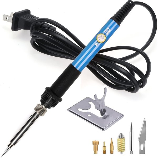 Wood Burning Kit, WoodBurning Tool Adjustable Temperature 200~450 ℃ Pyrography Kit for Adults Kids Beginners (Bue)