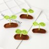 FRCOLOR 4PCS Bean Sprout Hair Clips Braided Hair Clips Woolen Knitting Hairpins Bean Sprouts Clips Funny Headwear for Women Girls Hair Accessories