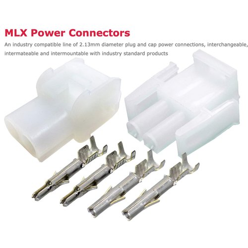 2-Pin Molex 2.13mm (.084") Connector Kit, 14-20 AWG Arcade Pinball (3-Set)