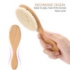 Sonew Goat Hair Brush, Oblong Wooden Handle Retro Oil Head Brush with Non Slip Eco Friendly Hairbrush for Men Women Baby Oily Hair, Hair Cleaning Tool