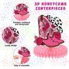 IADIUENOG Cowgirl Honeycomb Centerpieces Western Rodeo Birthday Party Let's Go Girls Centerpiece for Tables 9pcs Disco Cowgirl Bachelorette Party Toppers Party Supplies