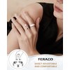 Feraco 2 Pcs Copper Magnetic Rings for Women,99.99% Pure Copper Thumb Magnetic Ring,Adjustable Fingers Ring with Gift Box,Valentine's Day Gifts for Women