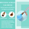 3PCS Acrylic Nail Brush Set, Size 6/10/14. Kolinsky Hair,Oval Crimped Pressed Shaped Acrylic Nail Brushes,Blue Metal Handle Acrylic Powder Brush Set Professional Manicure For DIY Home Salon