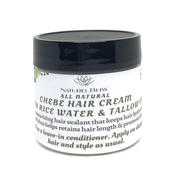 Chebe Hair Growth Cream|Leave in Conditioner|With Fermented Rice Water & Tallow|Chebe|Aloe Vera|Sea Moss (Scented, 2 oz)