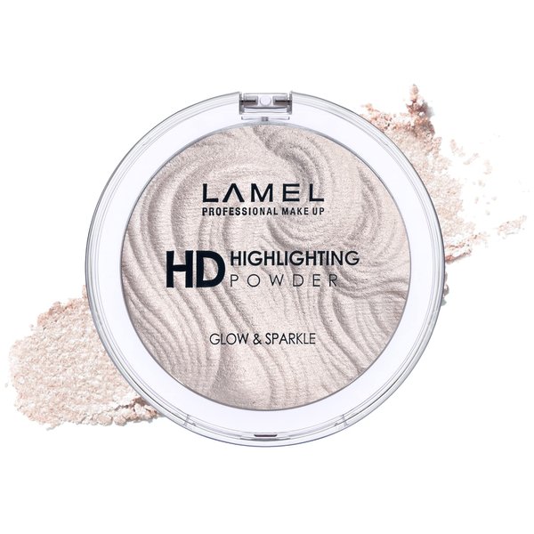 LAMEL HD Highlighting Face Powder - Natural Glow & Subtle Shimmer Finish, Baked Blendable Pigmented Formula, Long-lasting & Fade-Resistant Wear, 401 12g/0.42 oz