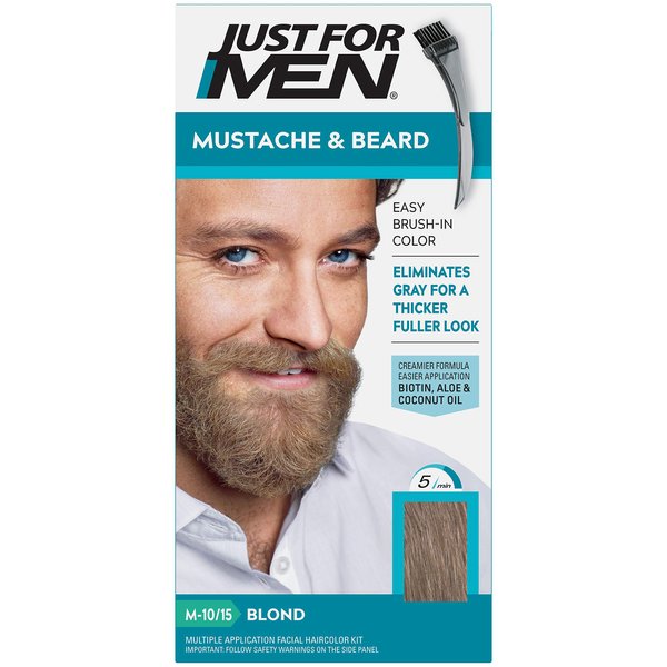 JUST FOR MEN Mustache & Beard Brush-In Color Gel, Blond M-10/15 1 Each (Pack of 5)