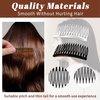 TaShow 24 PCS Hair Side Combs for Women Fine Thin Hair, 14 Teeth Decorative Hair Combs for Women Girls Bridal Wedding Veil,Wide, Black, Transparent, Light Coffee