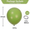 KALOR 18 Inch Sage Green Balloons, 10 Pcs Sage Green Matte Latex Balloons Big Round Balloons for Wedding, Baby Shower, Birthday Party and Event Decoration