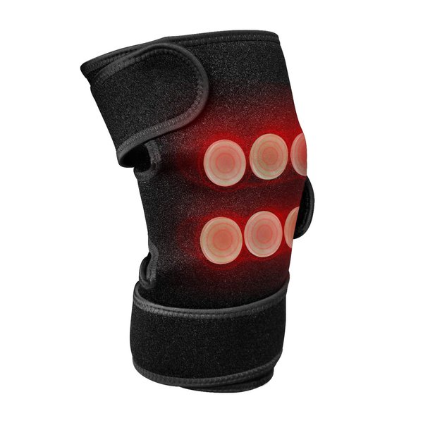 UTK Heated Knee Brace Wrap for Pain Relief, Far Infrared Heating Pads Therapy for Knee and Leg - 6 Jade Stones, 3 Heat Settings, EMF Free, Auto Shut Off
