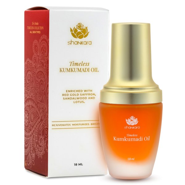 Shankara Kumkumadi Oil with Pure Saffron and Ayurvedic Herbs – Dark Spot Remover Facial Oil for Hydrated and Moisturized Skin – Kumkumadi Tailam Face Oil to Reveal Radiant Glow (18 ml)