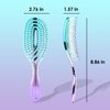 CANDYBRUSH Curved Vented Hair Brush Wet Detangling for Blow Drying Colorful for Straight Fine Hair for Women Round Detangler Soft Bristles Medium Cyan-Purple Gradient