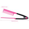 EasyGlide-V Hair Straightener and Detangler Comb - Rat Tail Style V-Comb For Hair Sectioning | Flat Ironing | Blow Drying | Keratin Comb for Tangled Hair | Spring Grip | Heat Resistant (Pink)