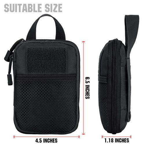 IronSeals Tactical Molle EDC Pouch Utility Tool Pouch Compact Pocket Organizer Pouch with US Flag Patch