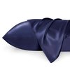 Bedsure Satin Pillowcase for Hair and Skin Queen - Navy Silky 2 Pack 20x30 Inches - Set of 2 with Envelope Closure, Similar to Silk Pillow Cases, Gifts for Women Men