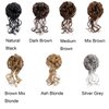 Claw Clip Messy Bun Hair Piece Tousled Updo Hair Buns Extension Elastic Hair Band Hair Pieces Curly Hair Bun Scrunchie For Women (Brown Mix Blonde)