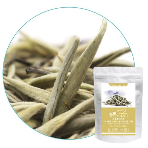 LWXLJMJZC-2.8oz/80g Silver Needle White Tea | Chinese Silver Tips Loose Leaf Tea | Yunnan Yin Zhen With Delicate Honeysuckle