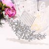 EVER FAITH Women's Wedding Hair Accessories Crystal Bridal Banquet Floral Leaf Elegant Hair Comb Clear Silver-Tone