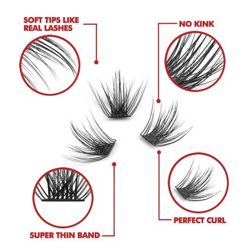 DIY Eyelash Extension, 3D Effect Individual Melt Flare Lash Cluster Natural Lashes Set, Home Eyelash Extension, D curl Lashes Pack 12mm,14mm (16MM-Sparkle)