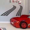 Curved Tire Tracks Wall Decal Car Nursery Decor Boys Nursery Wall Decal Kids Room Decor Playroom Wall Decals Road Wall Decal Boys Room