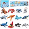 Jellydog Toy Party Favors for Kids Goodie Bags,12PCS Mini Building Blocks Ocean Animals, Building Sets Stem Toys, Assorted Building Blocks Sets for Birthday Party Gift,Goodie Bags, Prize,Cake Topper