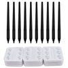 10pcs Black Disposable Microblading Pen Tool with 18U Blades 0.18mm and 30pcs Disposable Tattoo Pigment Tray Microblading Kit (Set 2)