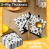 100 Pieces Paw Print Napkins 2 Layers Paw Print Party Supplies Farm Animal Party Napkins for Animal Themed Birthday Party Western Party Baby Shower, 5 x 5 Inch