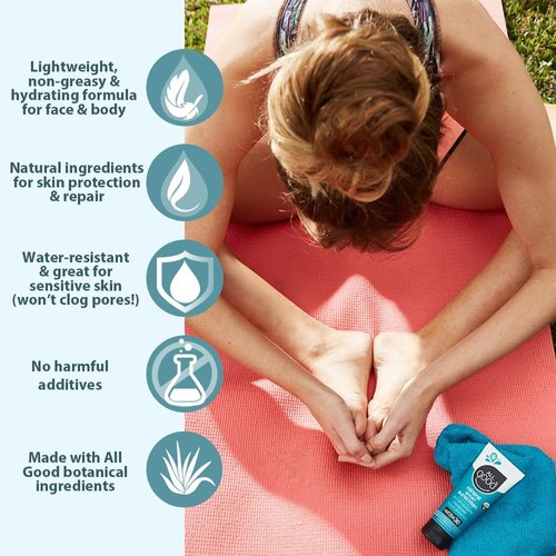 All Good Sunscreen - Sport Mineral Sunscreen Lotion, Reef Friendly, SPF 30+ for Face & Body, Water & Sweat Resistant, 2-pack (3 oz)