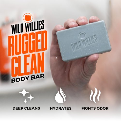 Wild Willies Moisturizing Mens Bar Soap - Bath Soaps with Shea Butter for Odor Protection - Natural Body Bar for Men - Variety Pack, 4 Pack