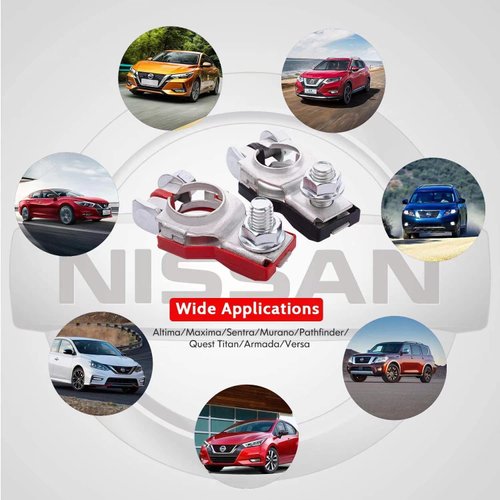 Battery Terminal Connectors(1 pair), Positive & Negative Auto Battery Cable Terminal Top Post With plastic bottoms,Automotive Accessories Universal for Nissan 243407F000 243407F001