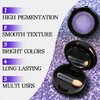 Apooliy Single Glitter Eyeshadow Powder,Highly Pigmented Cream Shimmer Eye shadow,Waterproof Long Wear Purple Pressde Eyeshadow