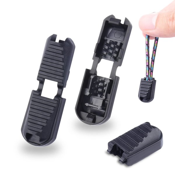 25 Pack Zipper Pull Tabs Cord Ends Tips Shoe Lace End Clips Cord Lock for Paracord Molle Backpack Quick No Tied Shoelace Triathlon Marathon Running Shoe