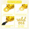 KatchOn, Big Gold Wild One Balloons - 16 Inch | Wild One Birthday Decorations Girl | Gold First Birthday Decorations | Gold Wild One Birthday Balloons, Wild Flower Birthday Decorations