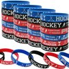 Oringaga 24PCS Hockey Party Motivational Rubber Bracelets, Sports/Hockey Baby Shower Birthday Party Supplies Decorations Gifts Prize Goodie Bag Favors Silicone Wristbands