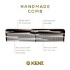 Kent 16TG Hair Dressing Table Comb Double Tooth, Graphite Fine/Wide Tooth Dresser Comb For Hair, Beard and Mustache, Coarse/Fine Hair Styling Grooming Comb for Men Women and Kids. Made in England