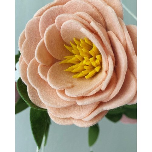 Sorrel + Fern Rose Flower Baby Crib Mobile (Felt Rose) - Baby Shower Gift Nursery Decorations - Handmade Floral Decor - for Girls