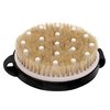 Exfoliating Brush Dry Brush For Wet or Dry Brushing, Body Brush With Natural Bristle For Glowing Skin, Cellulite Treatment, Lymphatic Drainage and Blood Circulation (Round-With Massage Nodule)