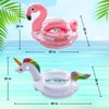Fudragtn Inflatable Flamingo Unicorn Pool Floats for Kids, 2 Pack Swim Rings with Safety Seat and Handle, Pool Tubes for Floating, Fun Beach Floaties, Summer Party Pool Toys for Toddlers