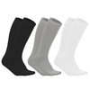 Dxhycc 3 Pairs Stripes Knee High Tube Socks Kids Soccer Socks School Cotton Uniform Sports Socks for Toddler Girls and Boys (Black, Gray, White)