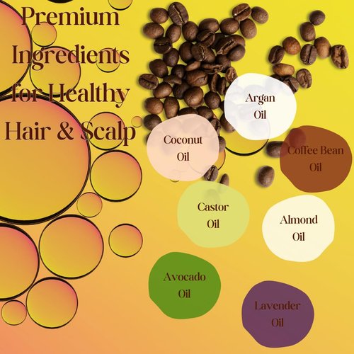 Plantae Dominus Argan Oil Blend with Castor oil, Coconut oil, Almond oil, Avocado oil, Lavender oil, and Coffee oil for Superior Hair Growth, Strengthening, and Scalp Health, 3.3 Fl Oz