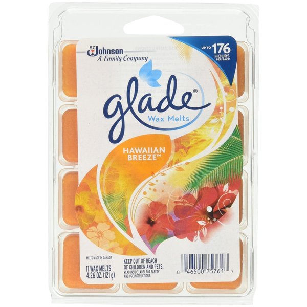 Glade Wax Melts Air Freshener Refill, Hawaiian Breeze, 11Count, 4.26 oz