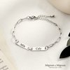 Multiple Name Charm Bracelet for Friendship Mother's Day Gift Couples Names Bracelet Custom Engraved Bracelet Personalized Christmas Gifts for Her -P-1BR-W