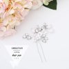 UNSUTUO Bride White Flower Wedding Hair Pins Clips Rhinestone Silver Bridal Hair Piece Accessories for Women, Set of 3 (Silver)