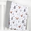 HOMRITAR Baby Blanket for Boys Girls Soft Plush Minky Blanket with Double Layer Dotted Backing for Toddler with Forest Foxes Multicolor Printed 30 x 40 Inch(75x100cm)