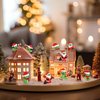 MiniInflat 50 Pcs Mini Snowman Figurines Xmas Santa Rubber Figurines Gingerbread Man Tabletop Figurine Micro Landscape Ornament Mini Garden Dollhouse Accessories for Crafts DIY Party