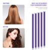 20 Pcs Flexible Curling Rods Twist Foam Hair Rollers Soft Foam No Heat Hair Rods Rollers Curlers and Steel Pintail Comb Rat Tail Comb for Women Girls Long and Short Hair (0.31 x 9.4 Inch, Purple)