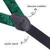 Alizeal Boys Adjustable Floral Paisley Pre-tied Bow Tie and Elastic Y Shape 3 Clips Suspenders Set, Dark Green