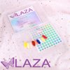 Laza 100 Pcs 3-in-1 Transparent Nail Swatch Sticks Box-packed with Ring and Numbered Stickers Nail Art Polish Color Display Tester Practice Sample Sticks Nail Supplies for Nail Techs - 300 Tips Square