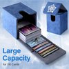 ULTRGEE Deck Box for MTG, MTG Deck Box Fits 110 Single Sleeved Commander Cards, Trading Card Storage Case with 2 Dividers - Denim