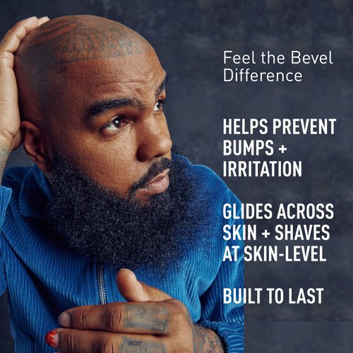 Bevel Safety Razor with Brass Weighted Handle and 10 Double Edge Safety Razor Blade Refills, Single Blade Razor for Men, Designed for Coarse Hair to Prevent Razor Bumps, Black